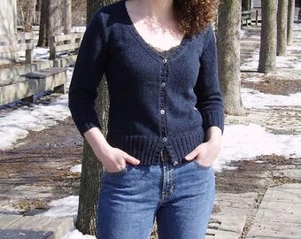 Classic Black Sweater Knitting Pattern PDF, Timeless Women's Knitwear (Digital Download)