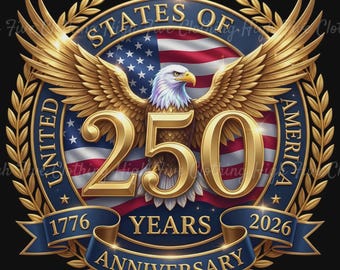 USA 250th Anniversary PNG, 1776-2026 Independence Day, America 250 Eagle, 4th of July PNG