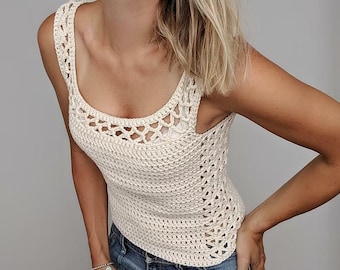 Aestas Crochet Top Pattern, Summer Crop Tank Tutorial, Boho Fashion (PDF Download)
