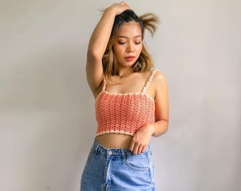 Iris Crochet Crop Top Pattern, Floral Summer Boho Festival Wear (PDF Download)