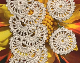 Crochet Bracelet and Earring Set Pattern, Elegant Lace Jewelry Tutorial (PDF Download)