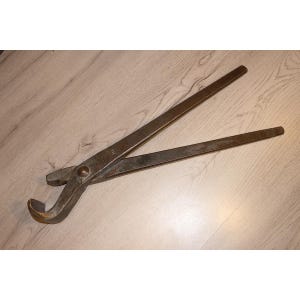 Antique Blacksmith Forge Tongs: Heavy Duty Smith Tool, 22&quot;
