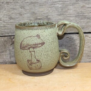14 oz. Ceramic Mug: Toad on a Toadstool Mushroom