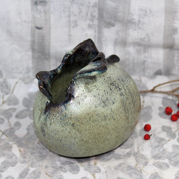 Handmade Crystalline Green Dragon Egg Planter