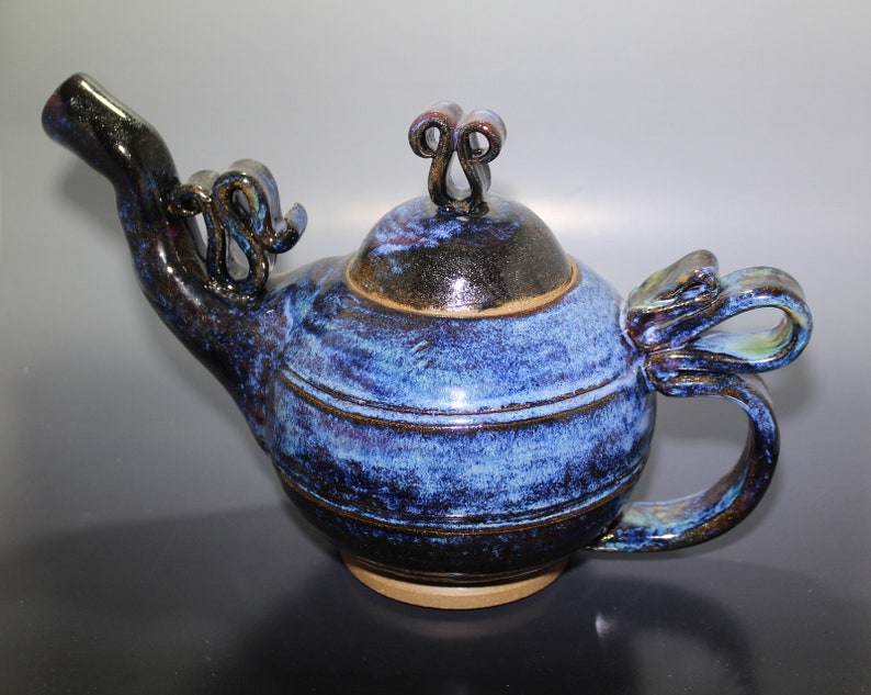 Handmade Ceramic Clay Aurora Glaze Teapot