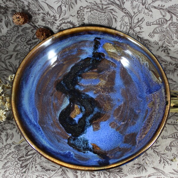 Handmade Ceramic Stoneware Shallow Dish: Rip in the Nebula