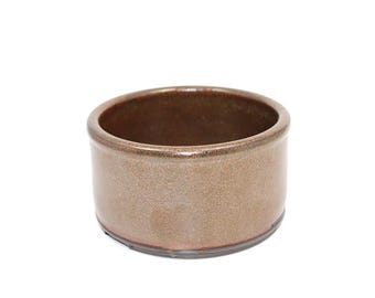 Copper On Black Stoneware Bonsai Jade Succulent Planter with Feet