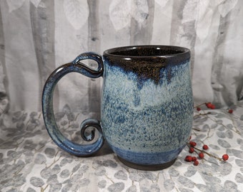 Big Blue Handmade 24 oz. Ceramic Coffee Mug Cup