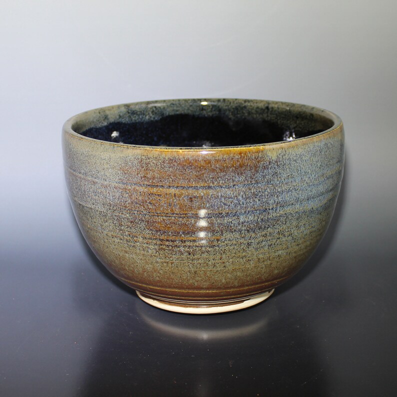 Rainy Day Glossy Ceramic Stamped Large Ceramic Bowl