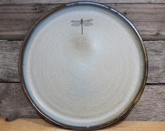 Handmade Ceramic Dragonfly 10" Dinner Plate