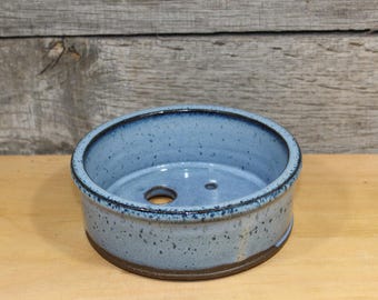 Stoneware Bonsai Jade Succulent Planter: ocean wave
