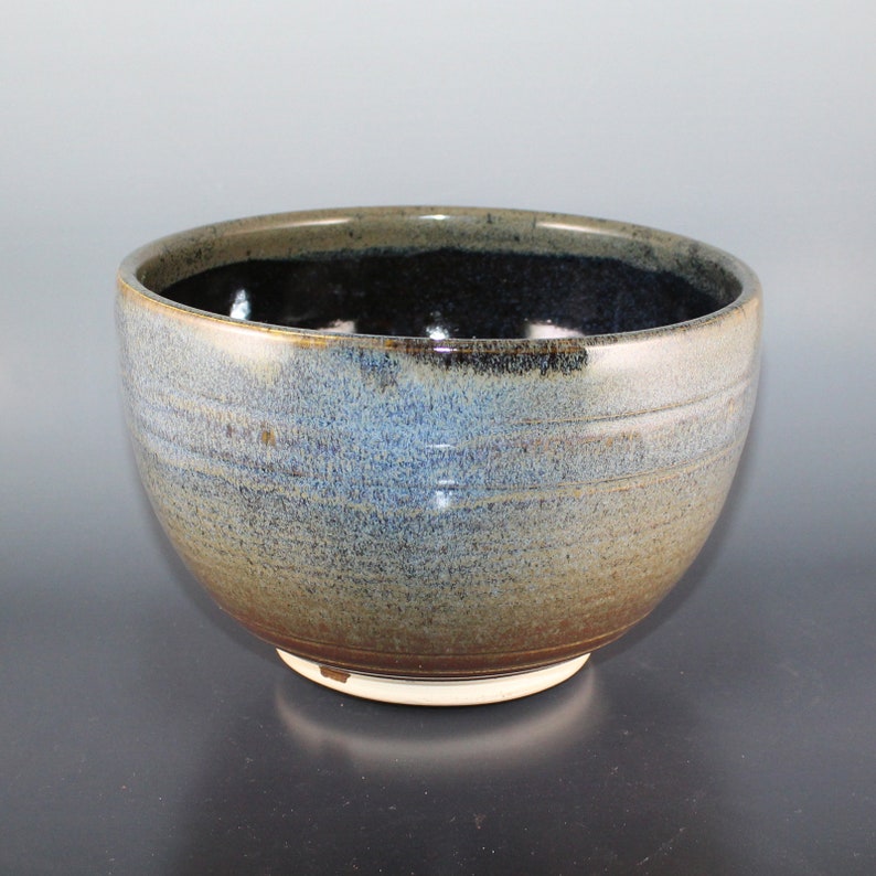 Rainy Day Glossy Ceramic Stamped Large Ceramic Bowl