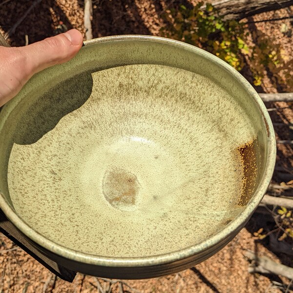 Green Ceramic Leaf Serving Bowl