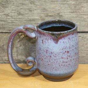 Handmade Ceramic Coffee Cup Mug Purple Flame