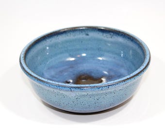 Handmade Ceramic Stoneware Ring Foot Blue & Gold Fireflies Komono Bonsai Pot