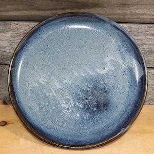 Handmade Ocean Wave Blue Ceramic 10" Dinner Serving Plate
