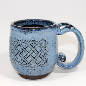 Blue Celtic Knot & Dragon Pint Mug