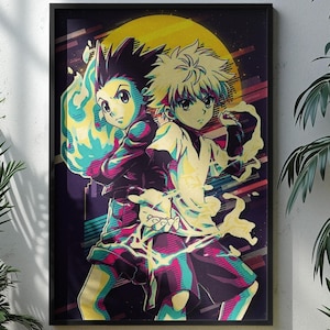 Hunter x Hunter poster, Gon Freecss & Killua Zoldyck muurdecoratie, HxH anime print, manga poster, anime kamerdecoratie cadeau