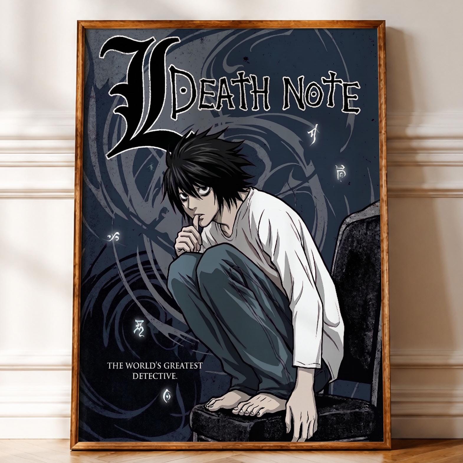 DEATH NOTE L ポスター 額縁入り L Death Note Poster - Etsy