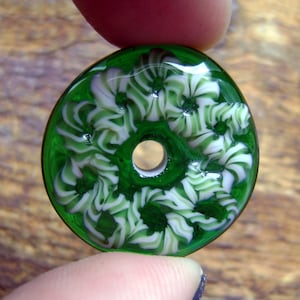 Green Anglo-Saxon twisty amulet bead