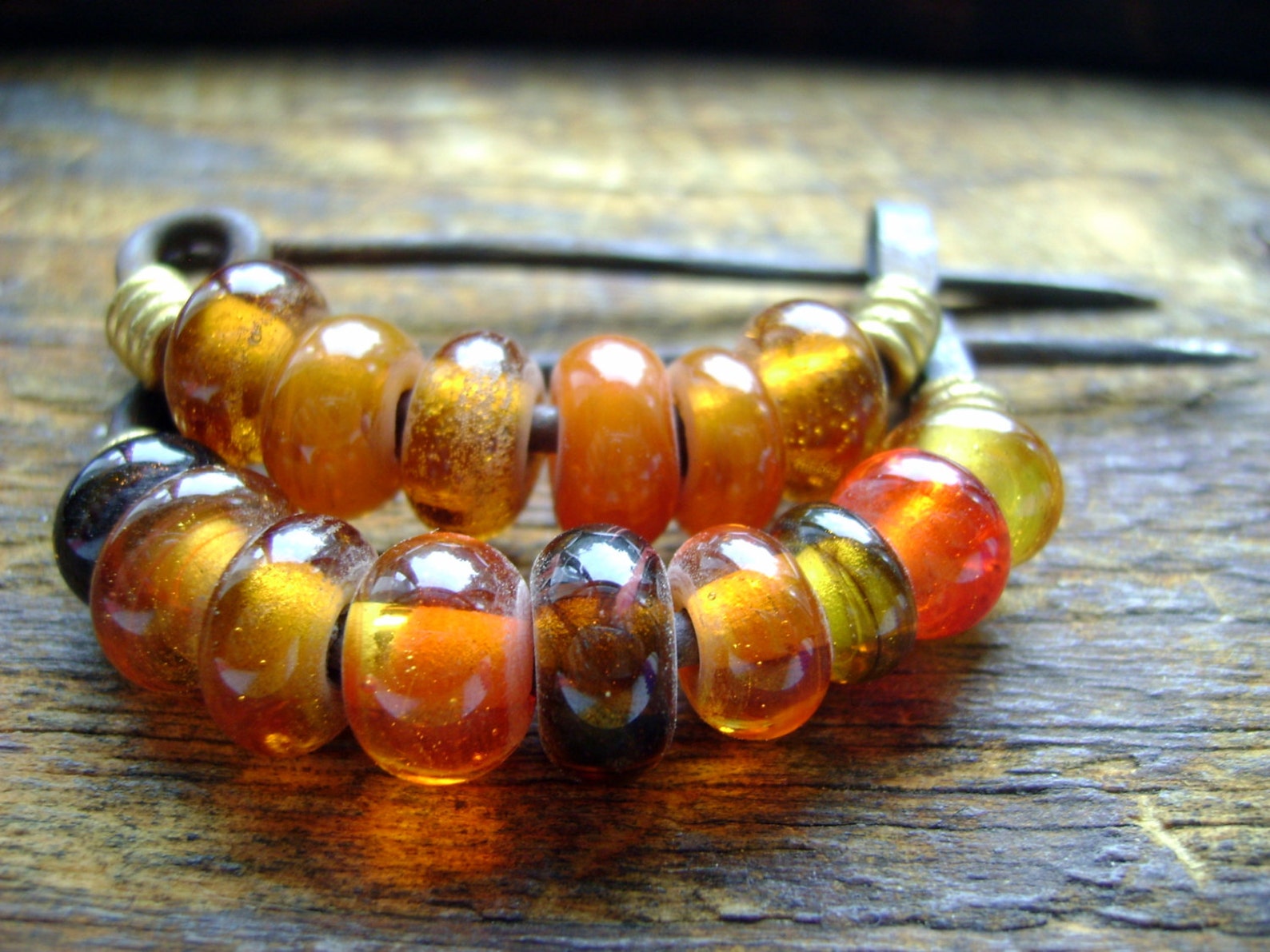 Imitation amber Glass Beads by the Dozen Etsy
