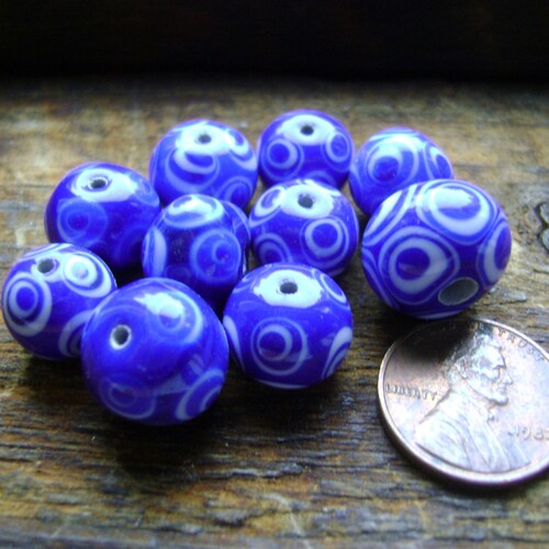 Bead Pattern 8a Yellow and Blue Eye Bead reproduction Etsy