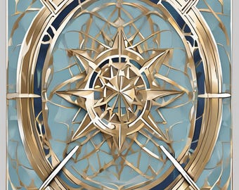 Icy Nautical Metallic Wave - Premium Abstract Ocean Wall Art Printable