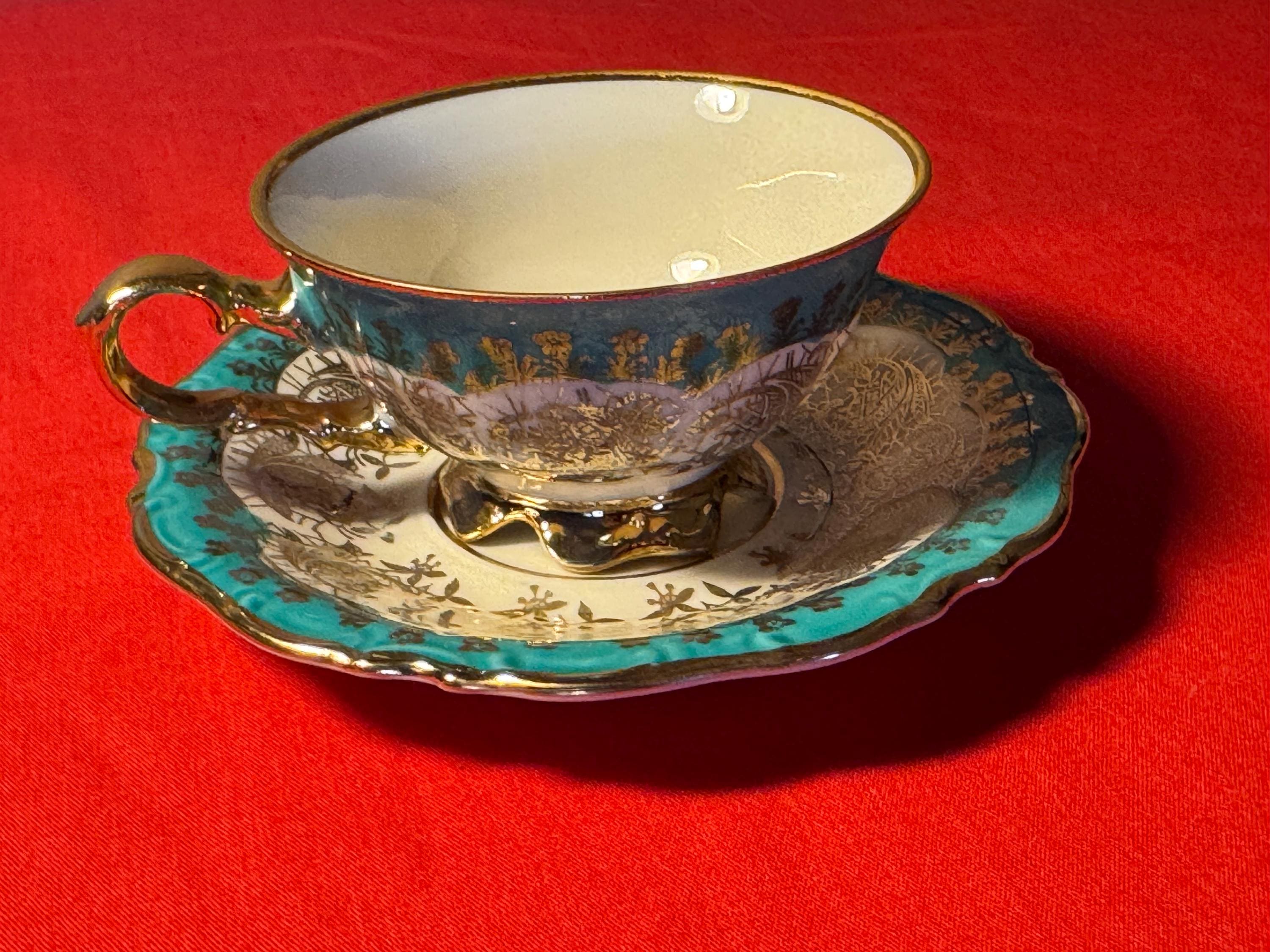 Waldershof Bavaria 陶器 灰皿 アザミ柄 金彩　1920年代 Bavaria Waldershof - Etsy