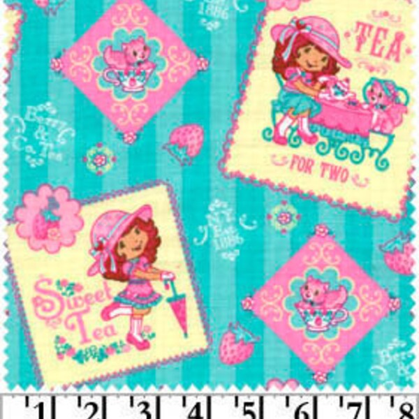 Strawberry Shortcake Sweet Tea for Two Cotton Fabric