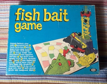 Juego de mesa mecánico Ideal Fish Bait Game No. 2510-4, de 1965, con caja completa.