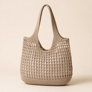 Handmade Woven Cotton Beach Bag, Large Boho Summer Tote, Travel Handbag