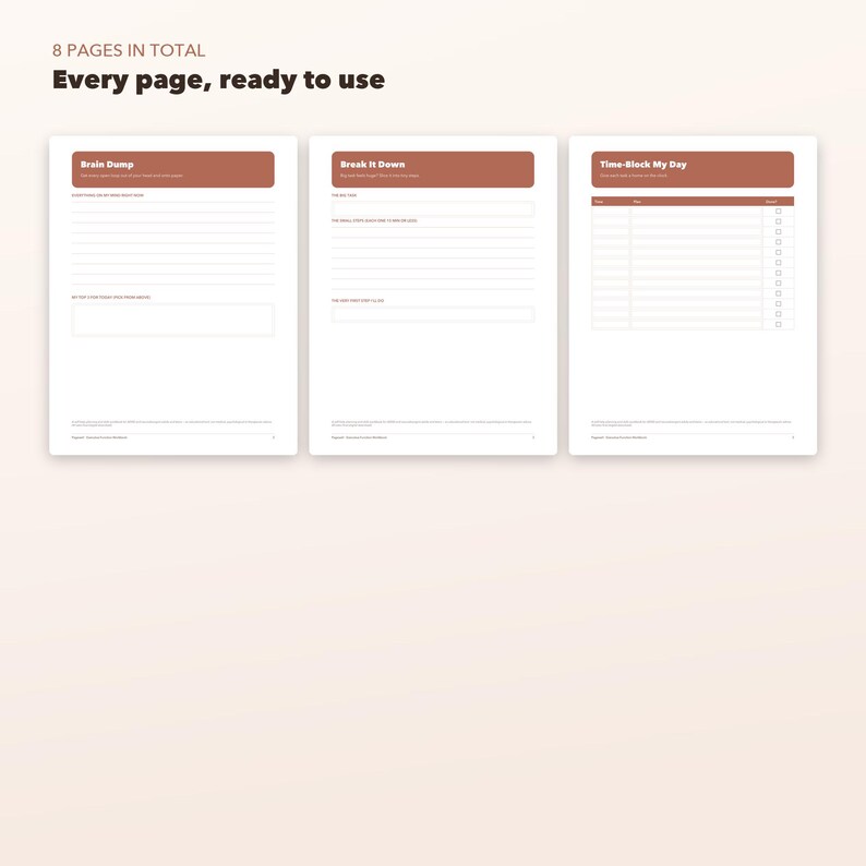 Werkboek voor executieve functies (printbaar), plannings- en tijdmanagementvaardigheden voor ADHD, taakinitiatie en studietools (PDF) afbeelding 6