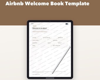 Modello di libro di benvenuto Airbnb, manuale della casa modificabile e guida per gli ospiti per affitti a breve termine, pacchetto per host di case vacanza, PDF compilabile
