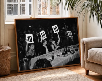 Editorial Fashion Nightlife Print | Black and White Glamour Wall Art (Digital Download)