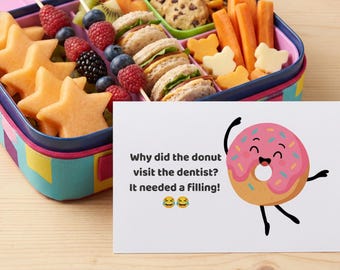 Printable Kids Lunch Box Jokes | 32 Funny Notes (Digital Download)