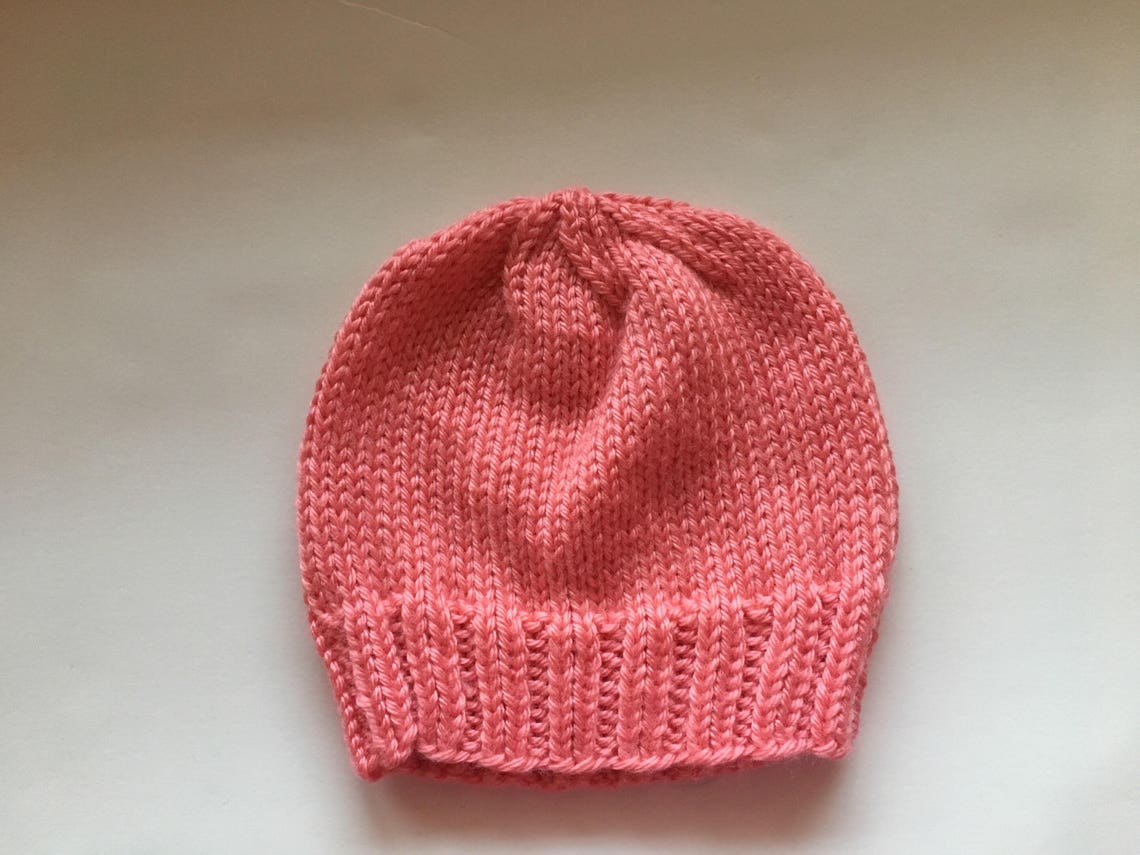 Hand gestrickte gehäkelte rosa Baby Mädchen Mütze Baby | Etsy