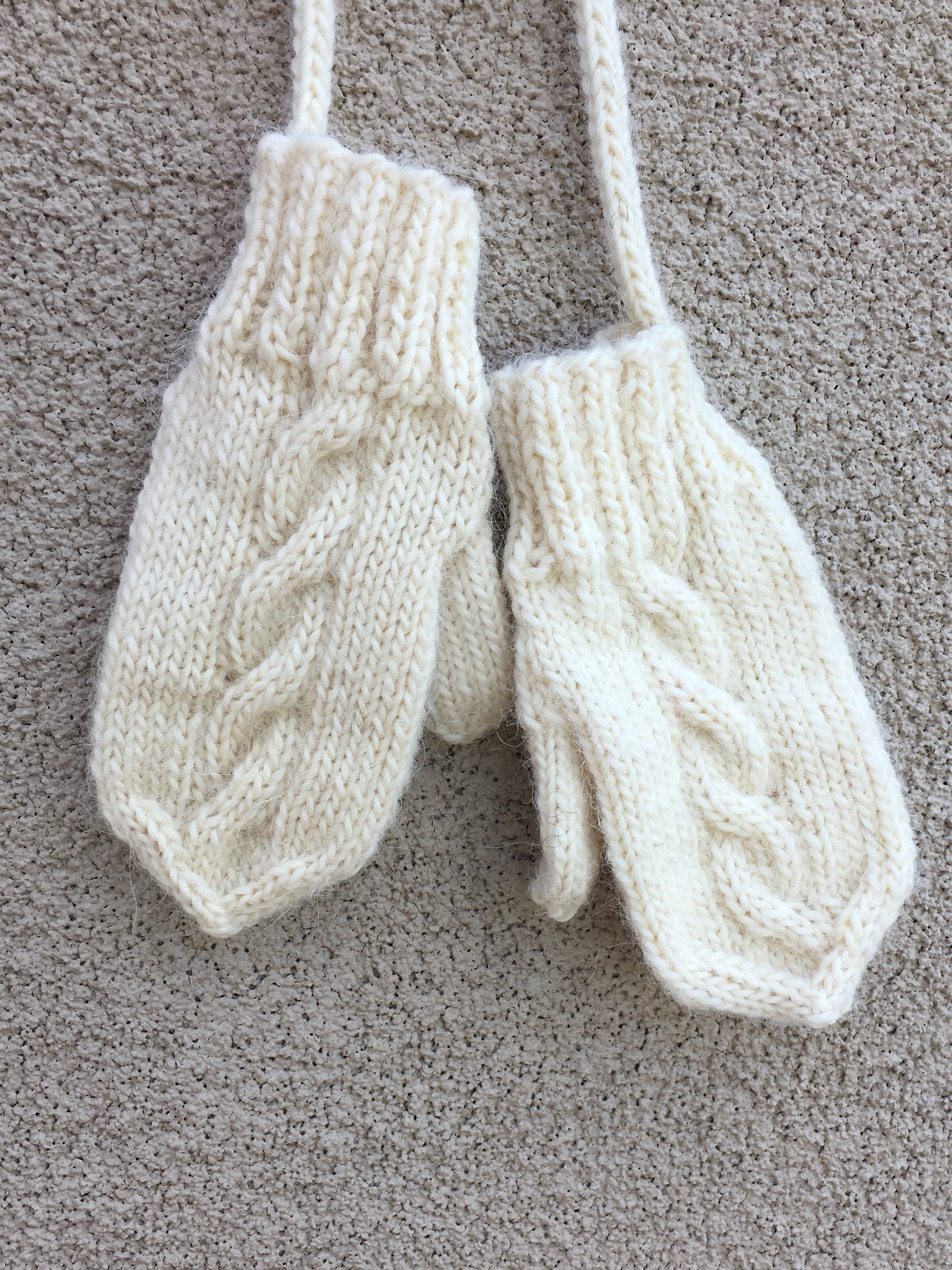 Hand Knitted 65 Wool 35 Alpaca Toddler Mittens With String Etsy