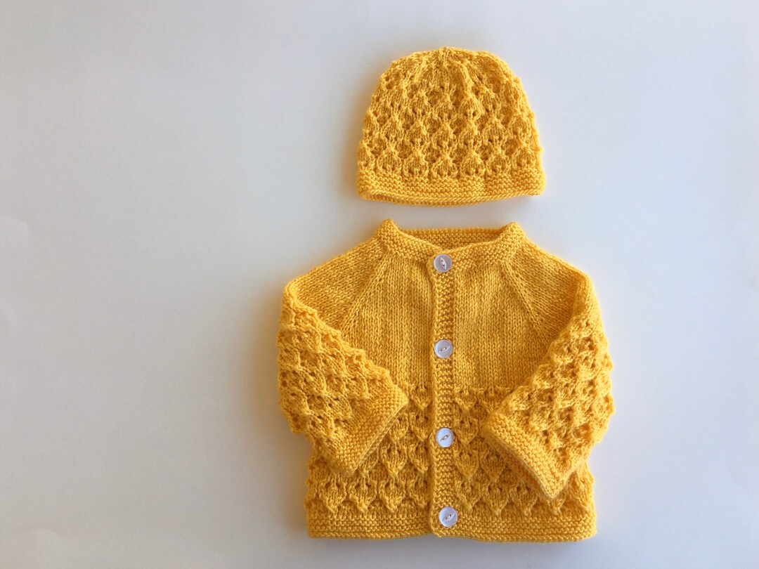 Coming Home Baby Outfit. Hand Knitted Sweater Set Cardigan and - Etsy