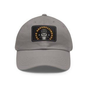 Roundup Findout Skull Patch Hat | Leather Rectangle Patch Dad Hat