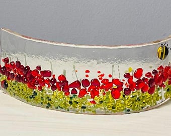 Fused  Glass Poppies Mini Bend - Bee