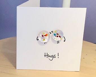 Fused Glass Greeting Card - Hugs