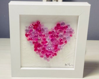 Fused Glass Picture Pink Heart