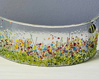 Fused  Glass Meadow Mini Bend - Bee
