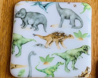 Fused Glass Dinosaur Coaster