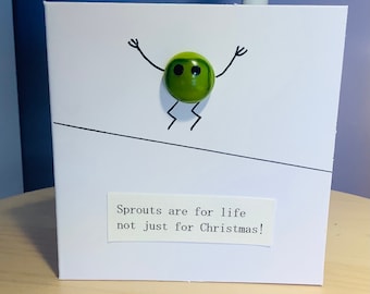 Fused Glass Sprouts Christmas Card