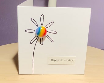 Fused Glass Greeting Card -  Happy Birthday