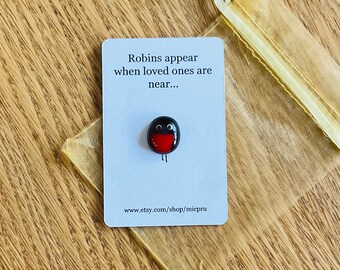 Fused Glass Robin Token