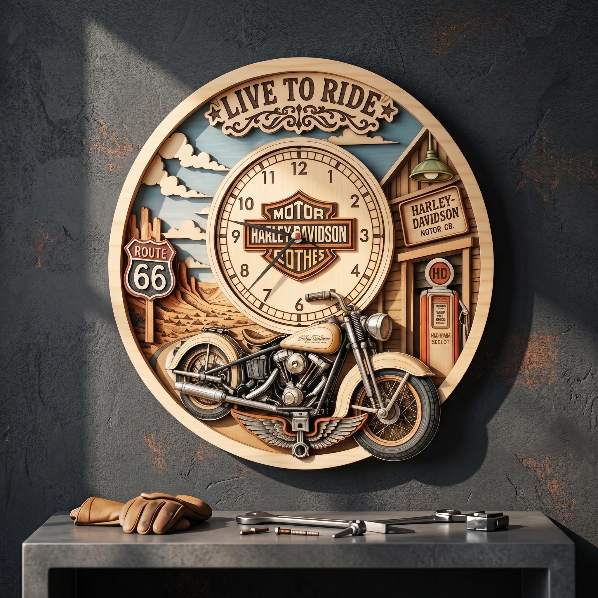 Vintage harley davidson clock - Etsy 日本