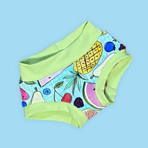 Montessori style learning underwear, baby, toddler, kids underwear, EC organic underpants, soft comfortable undies, colorful gender neutral image 2