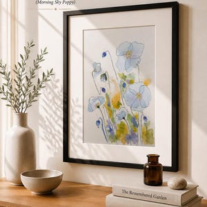Original Watercolour | Collection: Where the Poppys Remember (Morning Sky Poppy) - 8x10